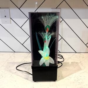 Vintage Fiber Optic Color Changing Floral Lighted twist Music Box 80s quirky